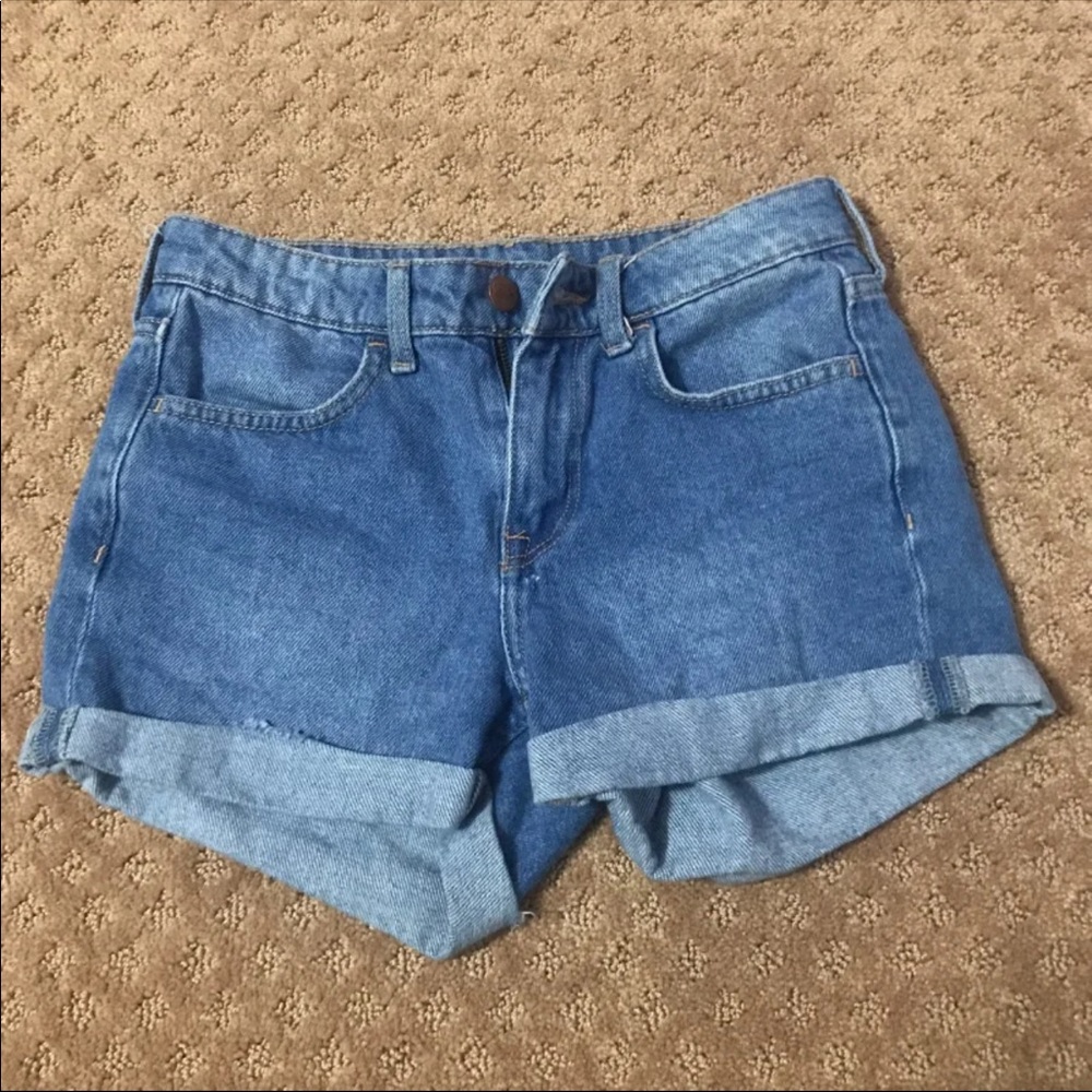 Blue denim shorts